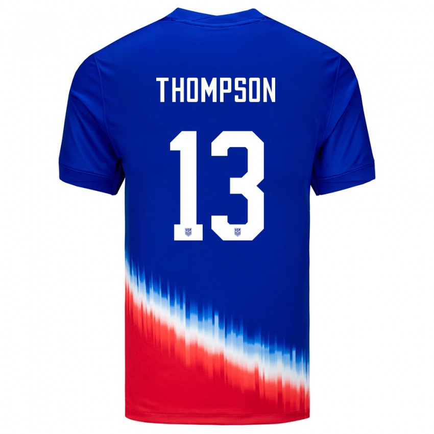 Bambino Maglia Stati Uniti Alyssa Thompson #13 Blu Kit Gara Away 24-26 Maglietta