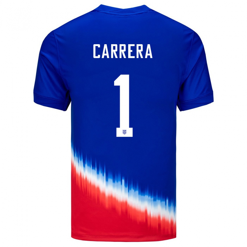 Bambino Maglia Stati Uniti Antonio Carrera #1 Blu Kit Gara Away 24-26 Maglietta