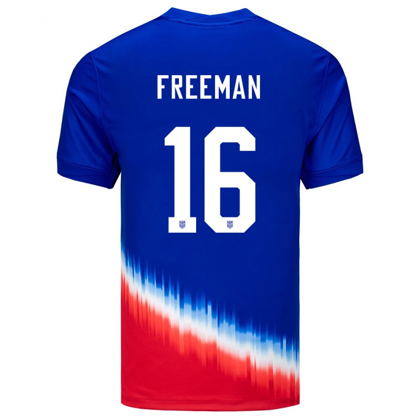 Bambino Maglia Stati Uniti Alex Freeman #16 Blu Kit Gara Away 24-26 Maglietta