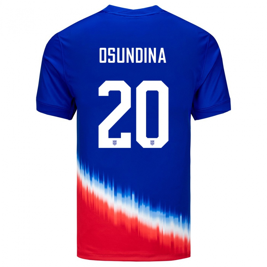 Bambino Maglia Stati Uniti Korede Osundina #20 Blu Kit Gara Away 24-26 Maglietta