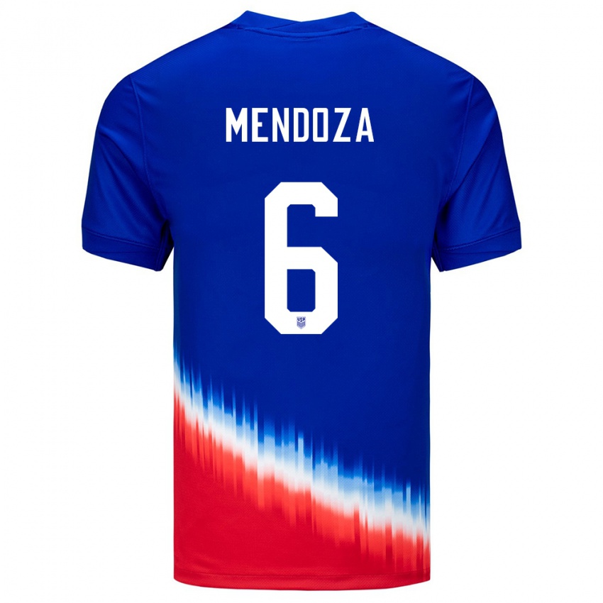 Bambino Maglia Stati Uniti Edwyn Mendoza #6 Blu Kit Gara Away 24-26 Maglietta