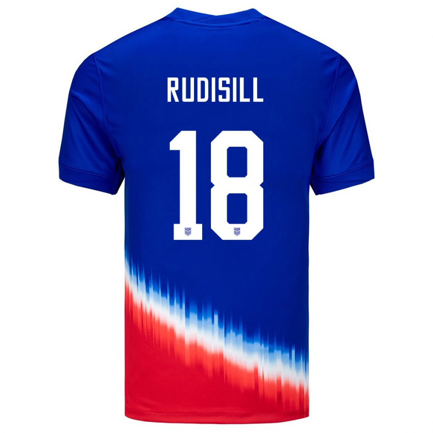 Bambino Maglia Stati Uniti Paulo Rudisill #18 Blu Kit Gara Away 24-26 Maglietta