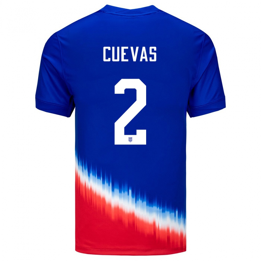 Bambino Maglia Stati Uniti Mauricio Cuevas #2 Blu Kit Gara Away 24-26 Maglietta