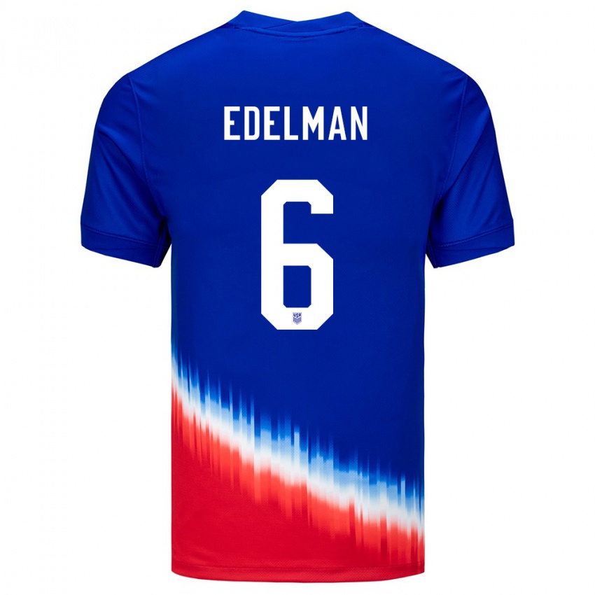 Bambino Maglia Stati Uniti Daniel Edelman #6 Blu Kit Gara Away 24-26 Maglietta