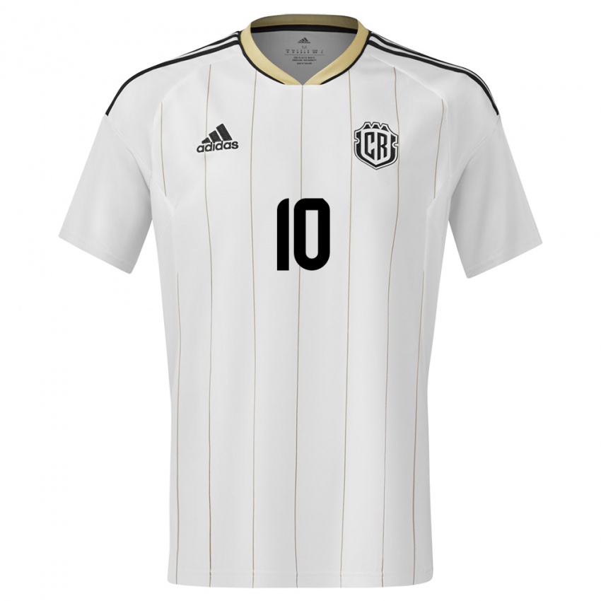 Bambino Maglia Costa Rica Bryan Ruiz #10 Bianco Kit Gara Away 24-26 Maglietta