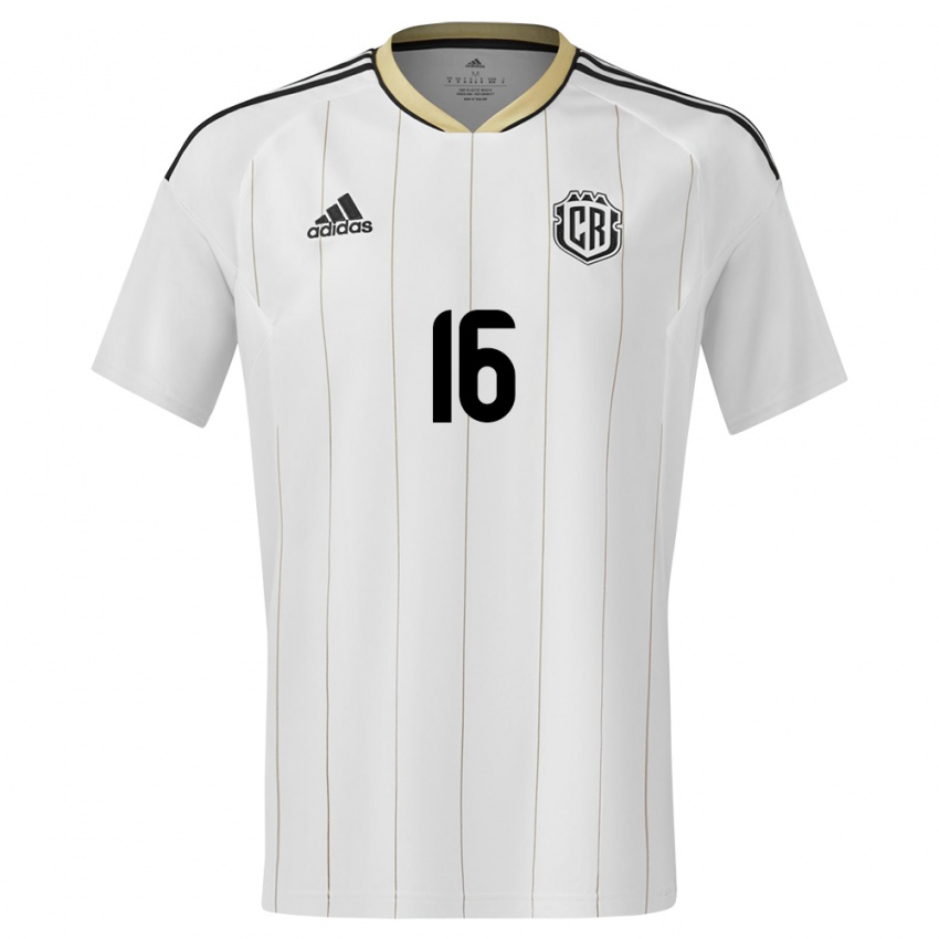 Bambino Maglia Costa Rica Aaron Suarez #16 Bianco Kit Gara Away 24-26 Maglietta