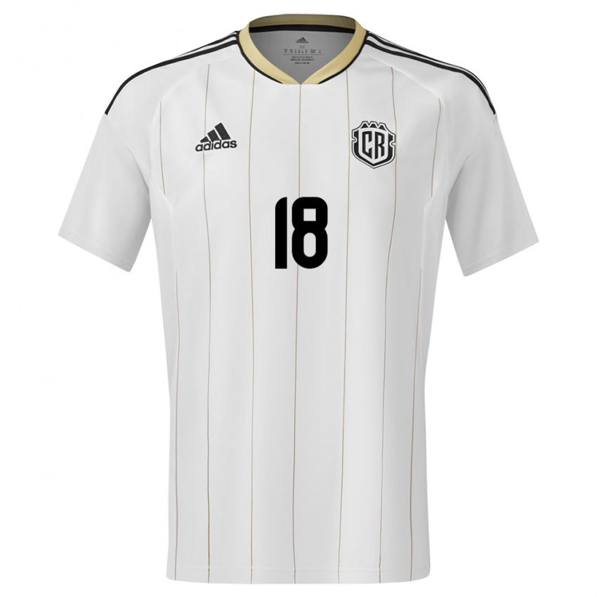 Bambino Maglia Costa Rica Aaron Cruz #18 Bianco Kit Gara Away 24-26 Maglietta