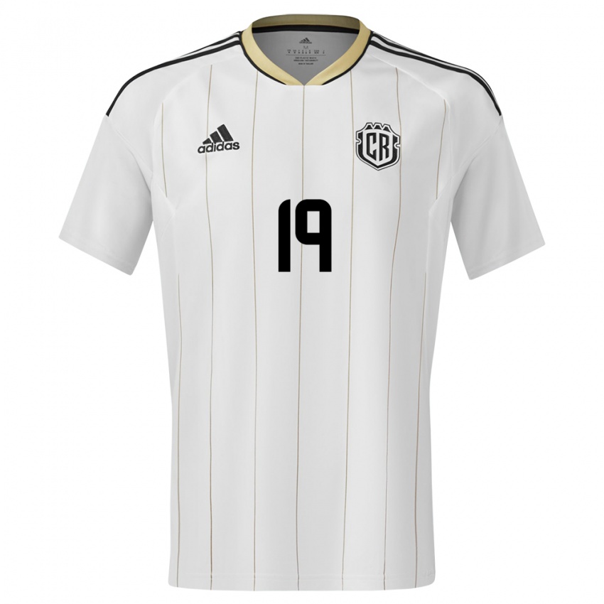 Bambino Maglia Costa Rica Fabricio Aleman #19 Bianco Kit Gara Away 24-26 Maglietta