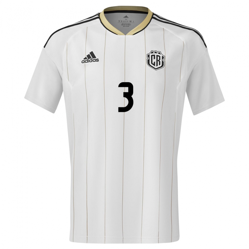 Bambino Maglia Costa Rica Maria Coto #3 Bianco Kit Gara Away 24-26 Maglietta