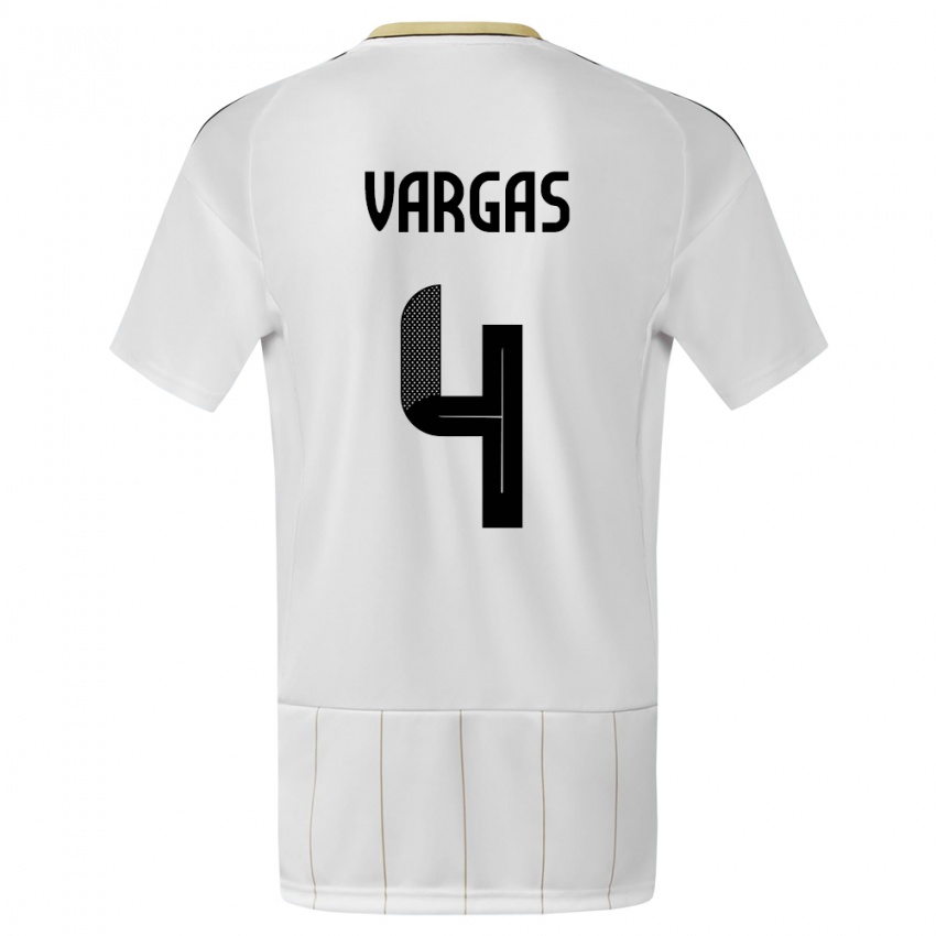 Bambino Maglia Costa Rica Juan Pablo Vargas #4 Bianco Kit Gara Away 24-26 Maglietta