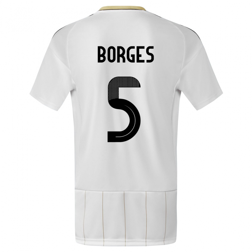 Bambino Maglia Costa Rica Celso Borges #5 Bianco Kit Gara Away 24-26 Maglietta