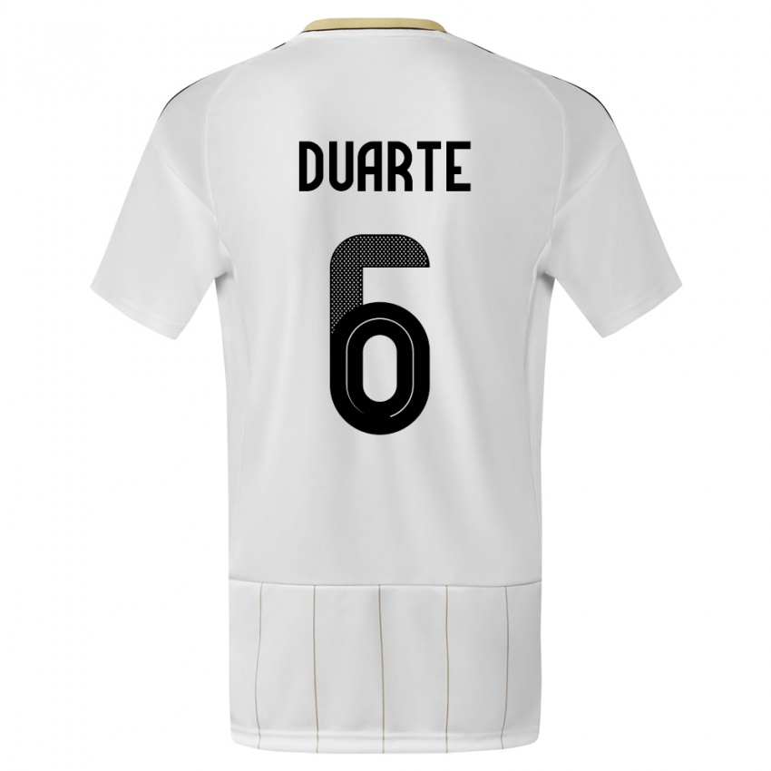 Bambino Maglia Costa Rica Oscar Duarte #6 Bianco Kit Gara Away 24-26 Maglietta