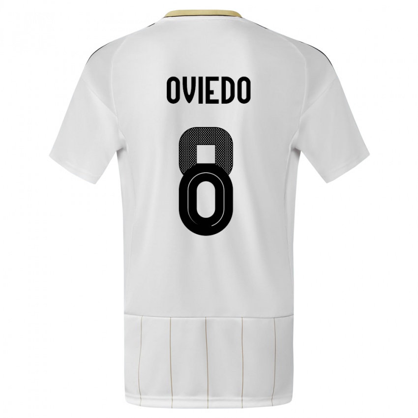 Bambino Maglia Costa Rica Bryan Oviedo #8 Bianco Kit Gara Away 24-26 Maglietta