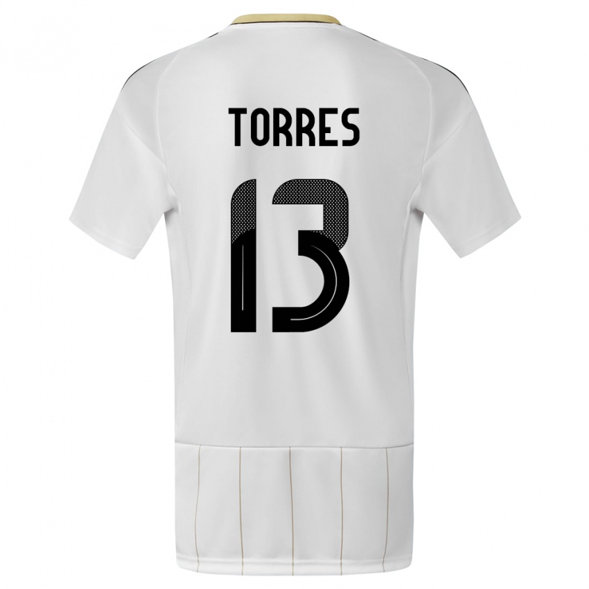 Bambino Maglia Costa Rica Gerson Torres #13 Bianco Kit Gara Away 24-26 Maglietta