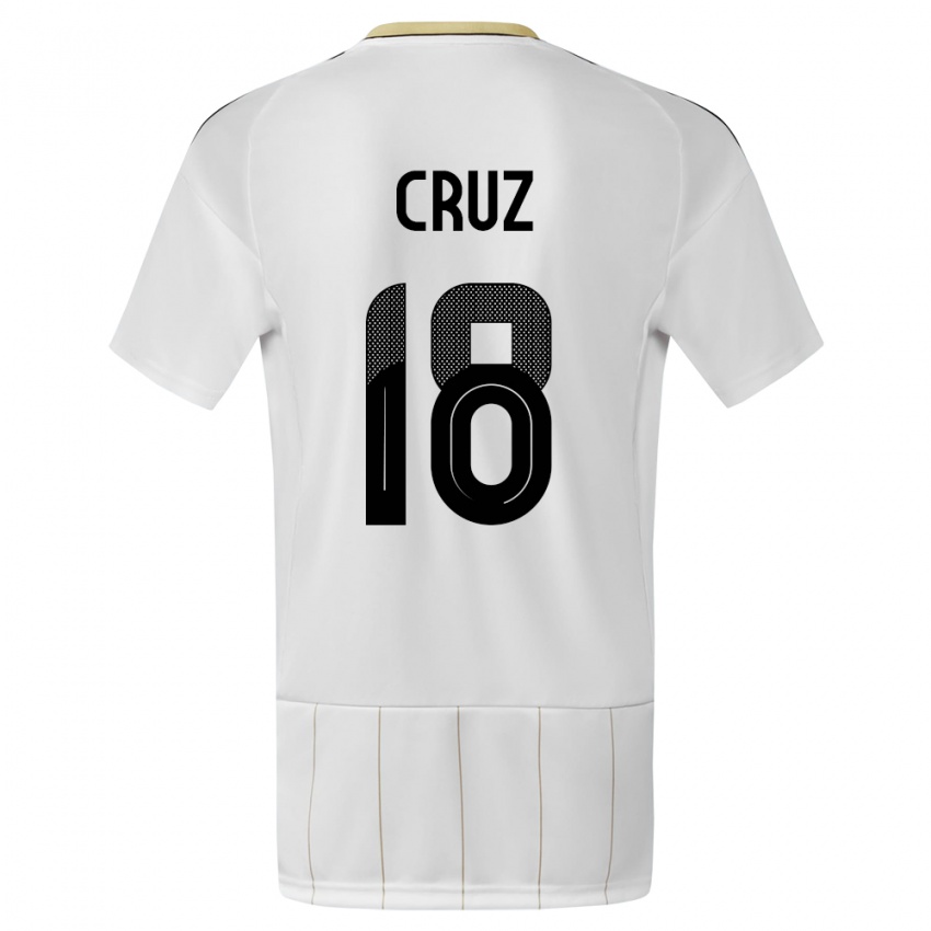 Bambino Maglia Costa Rica Aaron Cruz #18 Bianco Kit Gara Away 24-26 Maglietta