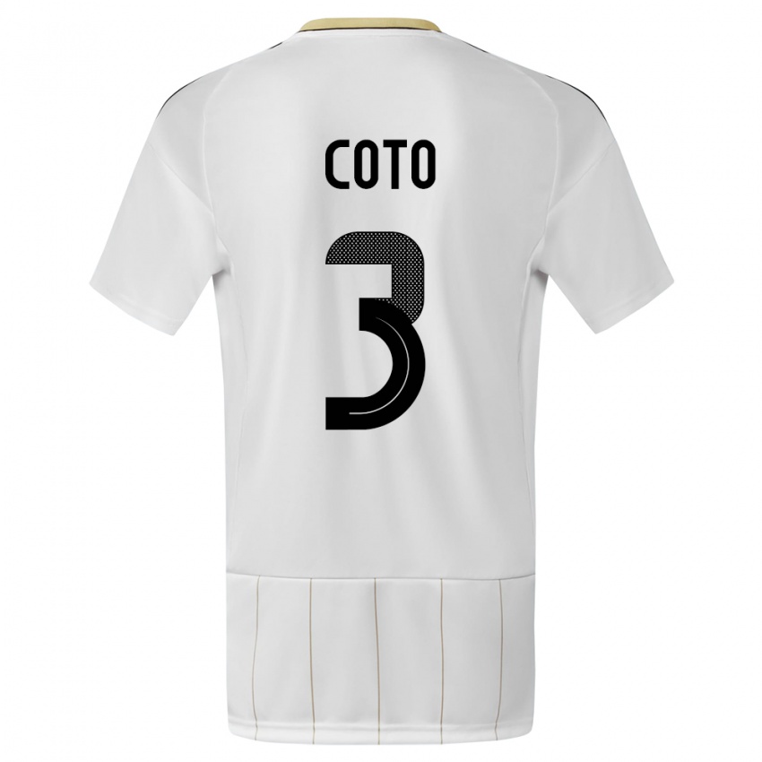 Bambino Maglia Costa Rica Maria Coto #3 Bianco Kit Gara Away 24-26 Maglietta