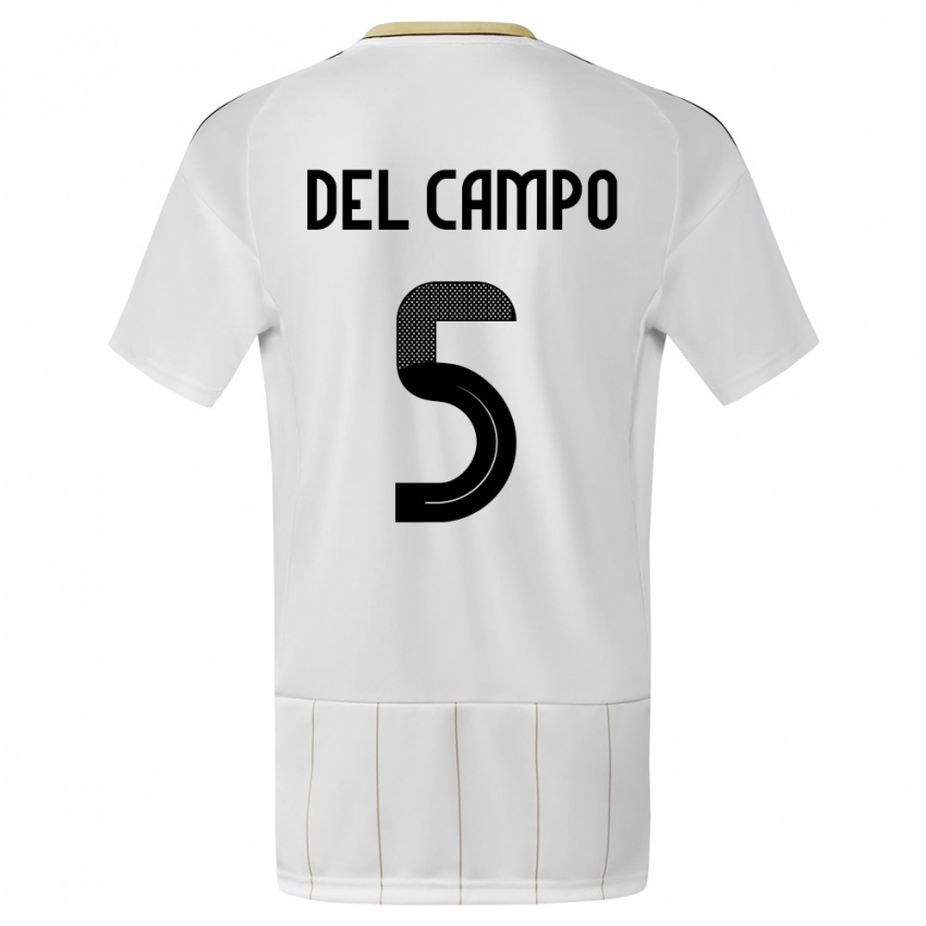 Bambino Maglia Costa Rica Valeria Del Campo #5 Bianco Kit Gara Away 24-26 Maglietta