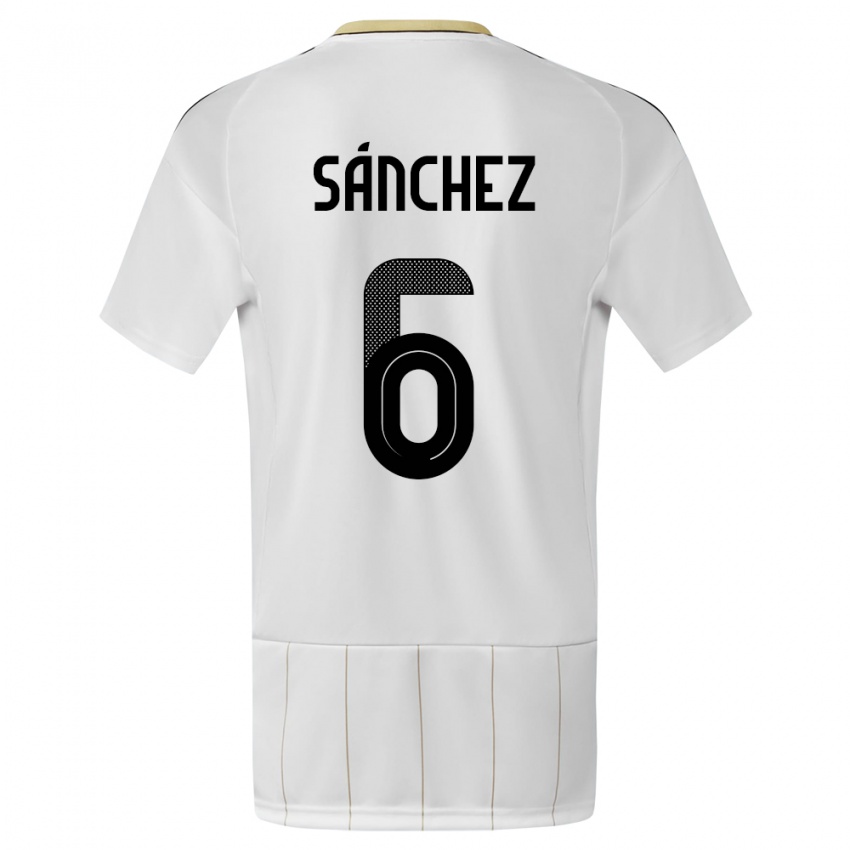 Bambino Maglia Costa Rica Carol Sanchez #6 Bianco Kit Gara Away 24-26 Maglietta