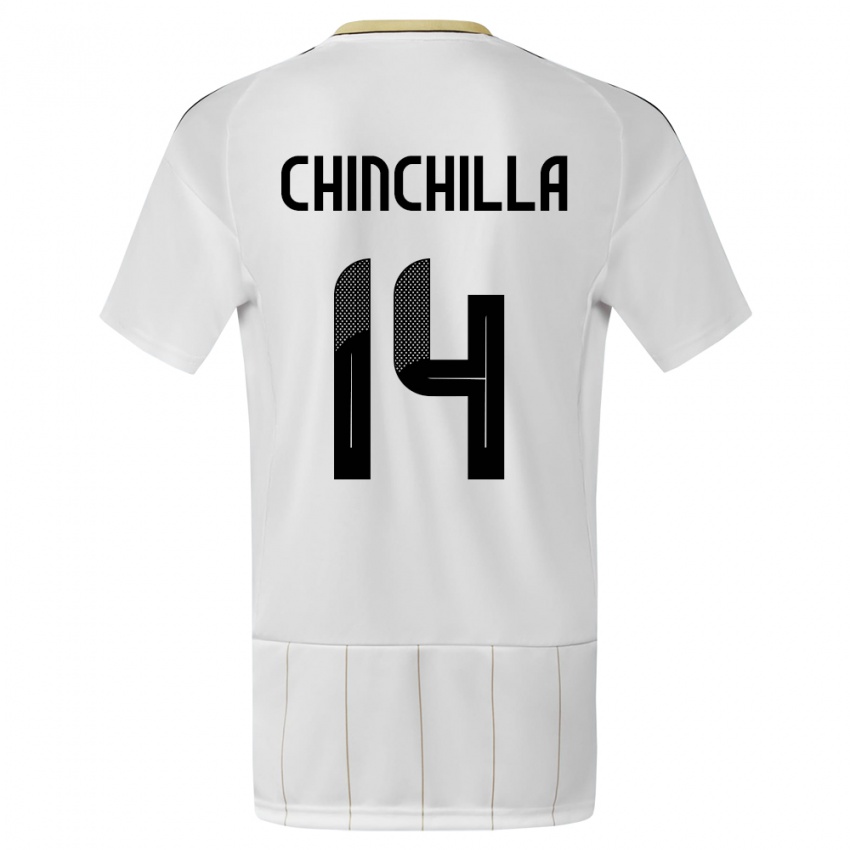 Bambino Maglia Costa Rica Priscila Chinchilla #14 Bianco Kit Gara Away 24-26 Maglietta