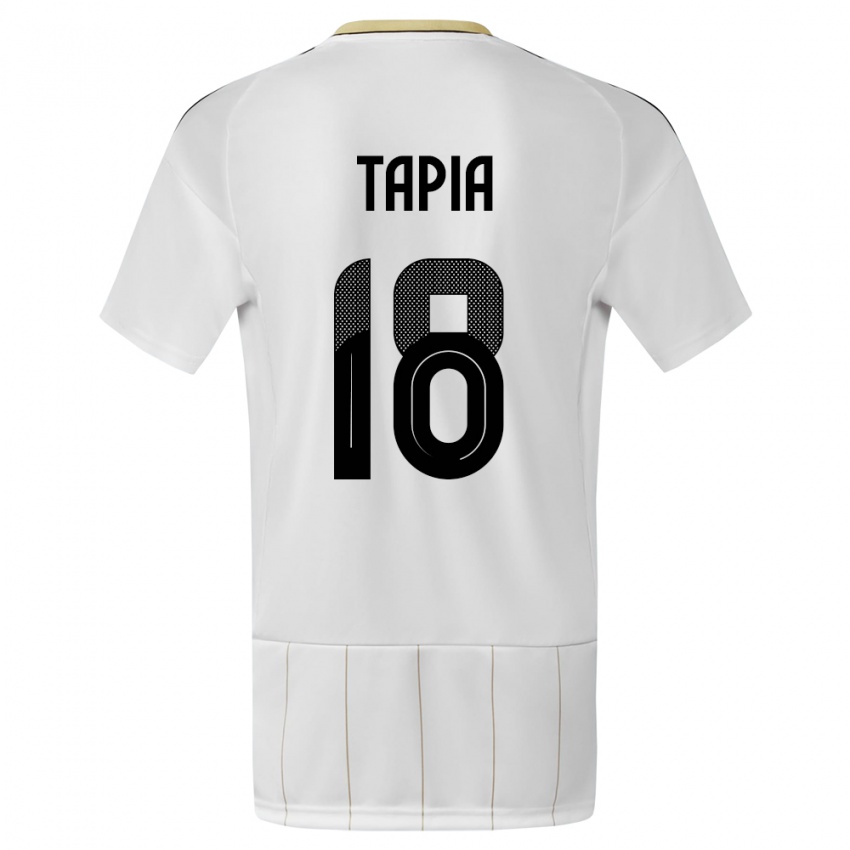 Bambino Maglia Costa Rica Priscilla Tapia #18 Bianco Kit Gara Away 24-26 Maglietta