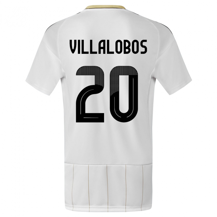 Bambino Maglia Costa Rica Fabiola Villalobos #20 Bianco Kit Gara Away 24-26 Maglietta