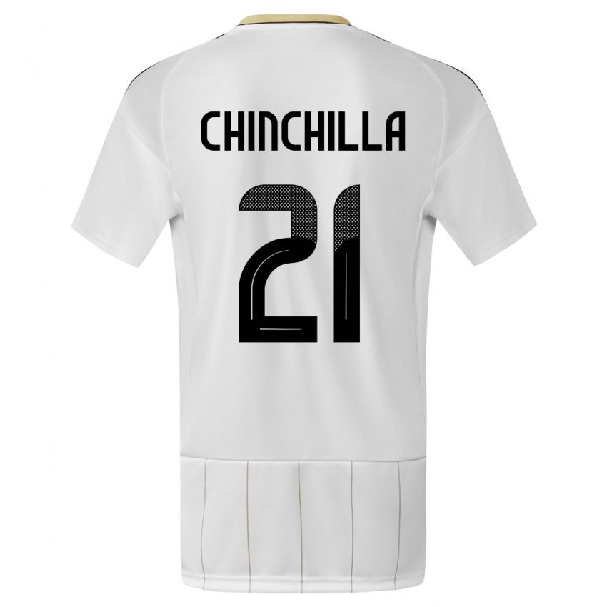 Bambino Maglia Costa Rica Viviana Chinchilla #21 Bianco Kit Gara Away 24-26 Maglietta