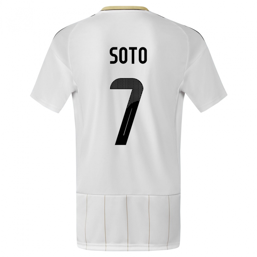 Bambino Maglia Costa Rica Andrey Soto #7 Bianco Kit Gara Away 24-26 Maglietta