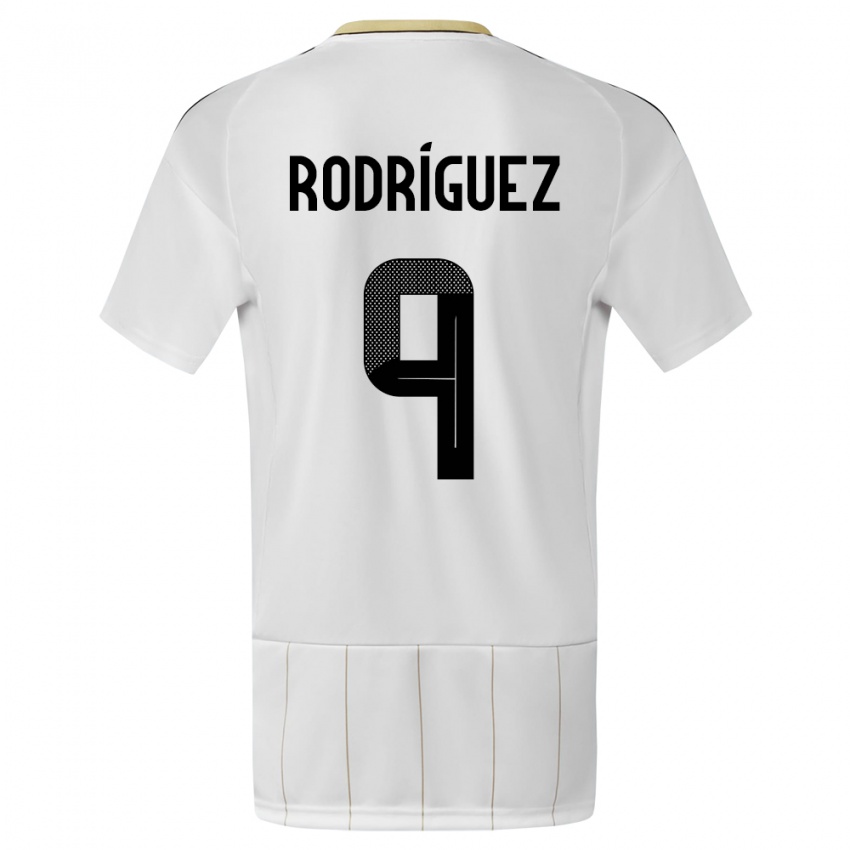 Bambino Maglia Costa Rica Doryan Rodriguez #9 Bianco Kit Gara Away 24-26 Maglietta