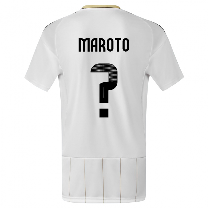 Bambino Maglia Costa Rica Victor Maroto #0 Bianco Kit Gara Away 24-26 Maglietta