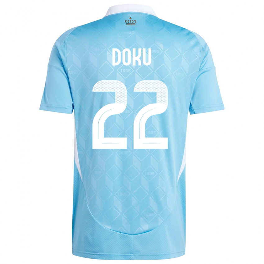 Bambino Maglia Belgio Jeremy Doku #22 Blu Kit Gara Away 24-26 Maglietta