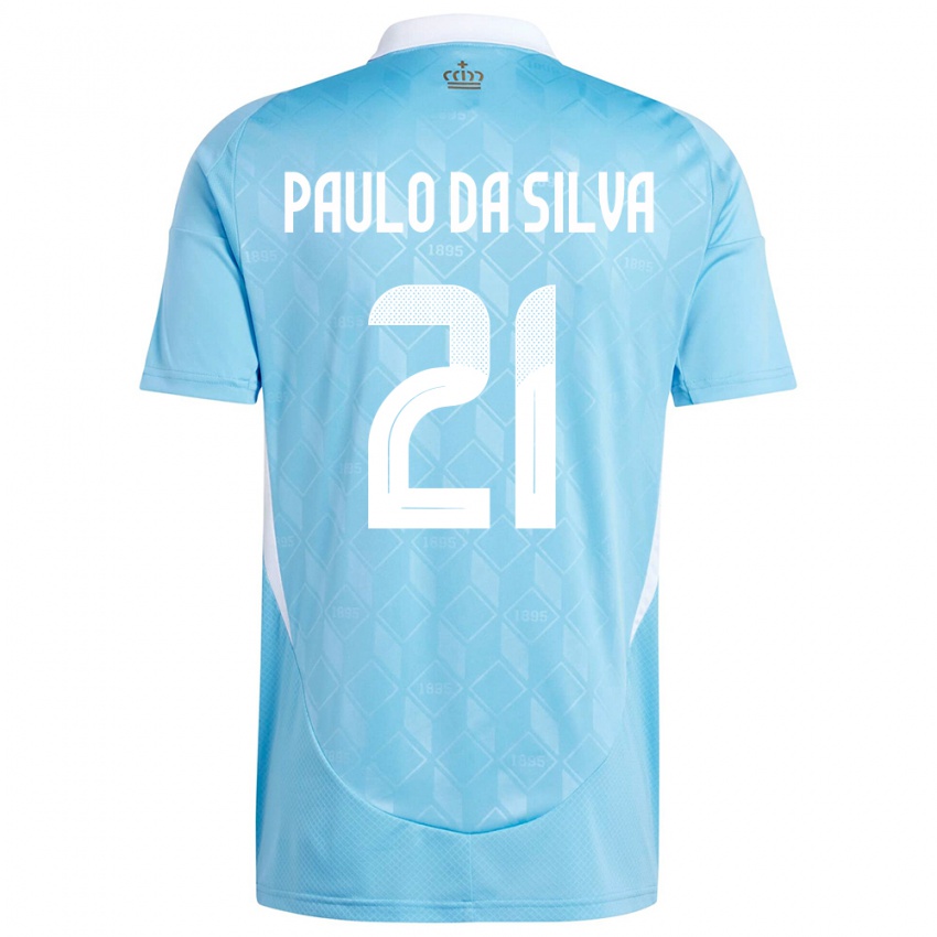Bambino Maglia Belgio Thiago Paulo Da Silva #21 Blu Kit Gara Away 24-26 Maglietta