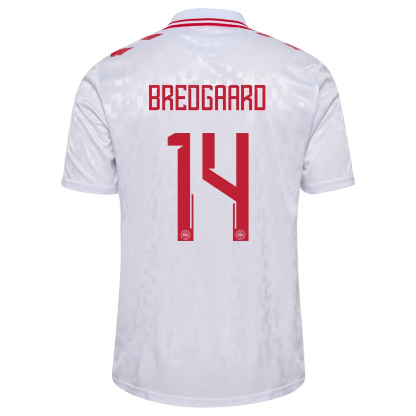 Bambino Maglia Danimarca Sofie Bredgaard #14 Bianco Kit Gara Away 24-26 Maglietta