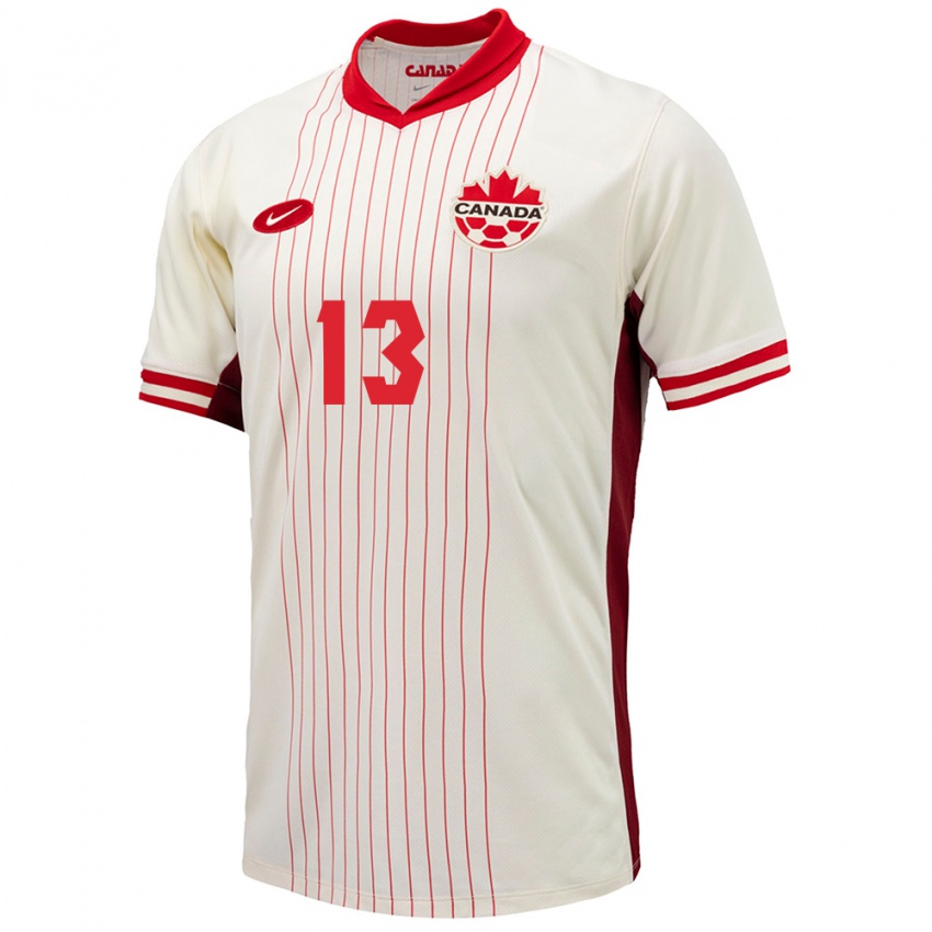 Bambino Maglia Canada Atiba Hutchinson #13 Bianco Kit Gara Away 24-26 Maglietta