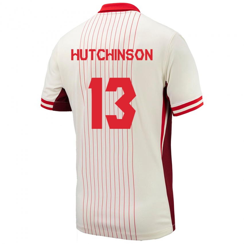 Bambino Maglia Canada Atiba Hutchinson #13 Bianco Kit Gara Away 24-26 Maglietta