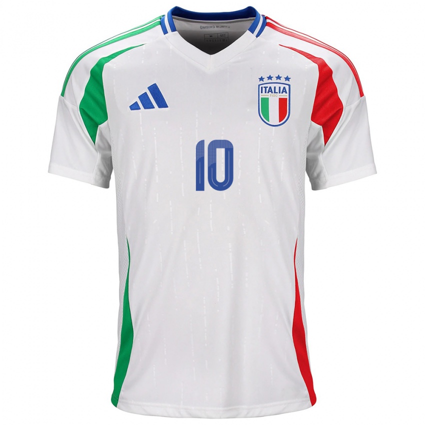 Bambino Maglia Italia Antonella Carta #10 Bianco Kit Gara Away 24-26 Maglietta