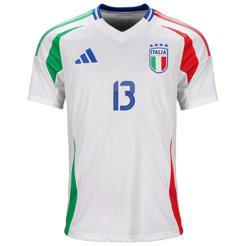 Bambino Maglia Italia Samuele Tavanti #13 Bianco Kit Gara Away 24-26 Maglietta