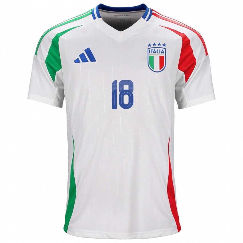 Bambino Maglia Italia Kevin Zeroli #18 Bianco Kit Gara Away 24-26 Maglietta