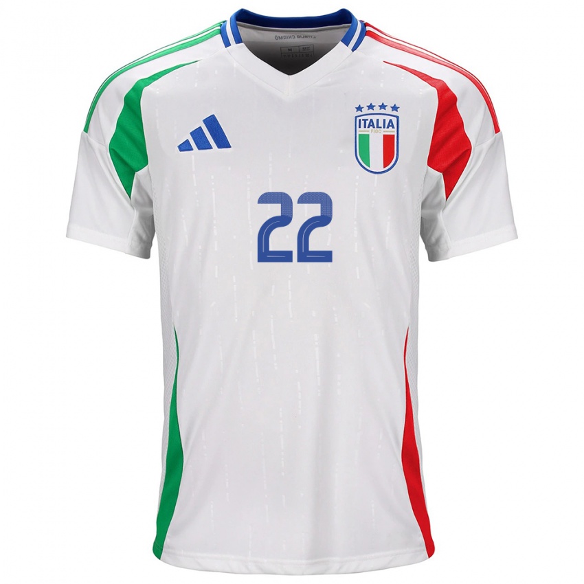 Bambino Maglia Italia Francesca Durante #22 Bianco Kit Gara Away 24-26 Maglietta