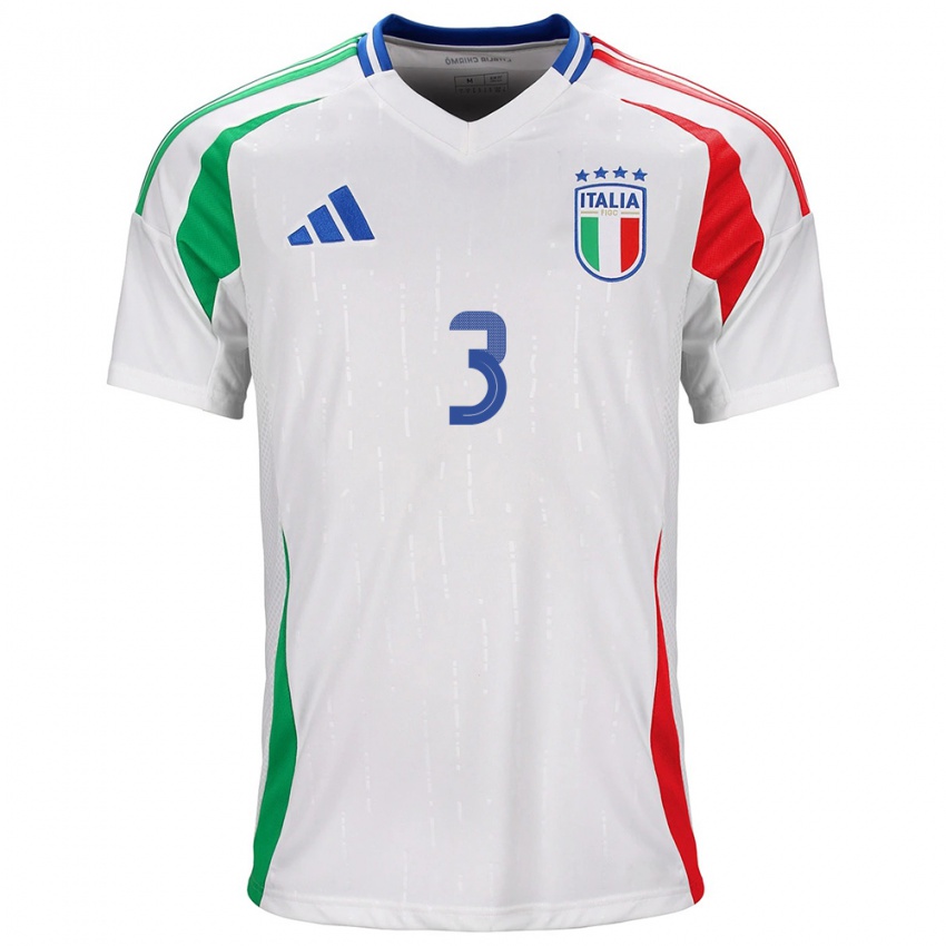 Bambino Maglia Italia Federico Dimarco #3 Bianco Kit Gara Away 24-26 Maglietta