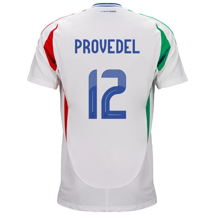 Bambino Maglia Italia Ivan Provedel #12 Bianco Kit Gara Away 24-26 Maglietta