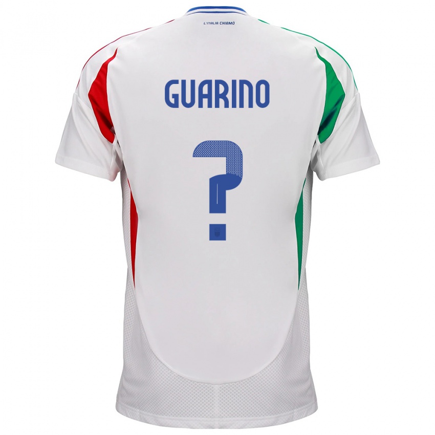 Bambino Maglia Italia Gabriele Guarino #0 Bianco Kit Gara Away 24-26 Maglietta