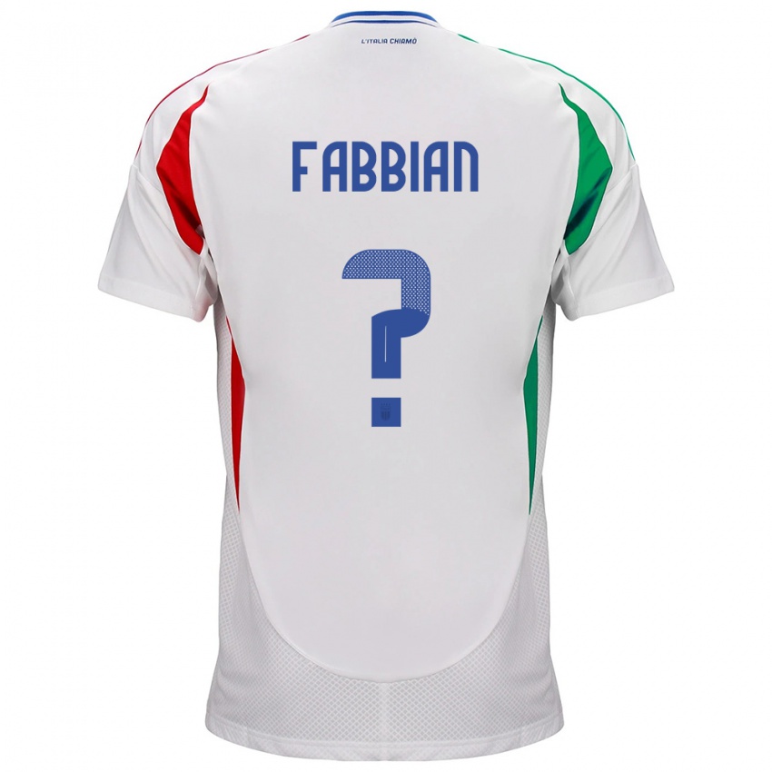 Bambino Maglia Italia Giovanni Fabbian #0 Bianco Kit Gara Away 24-26 Maglietta