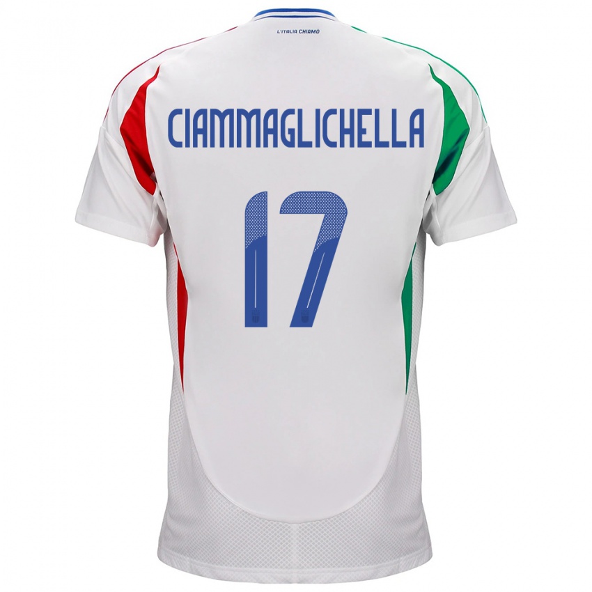 Bambino Maglia Italia Aaron Ciammaglichella #17 Bianco Kit Gara Away 24-26 Maglietta