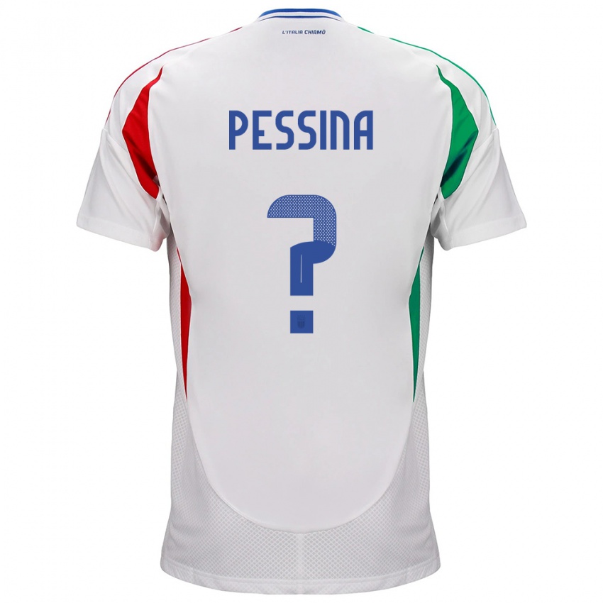 Bambino Maglia Italia Massimo Pessina #0 Bianco Kit Gara Away 24-26 Maglietta