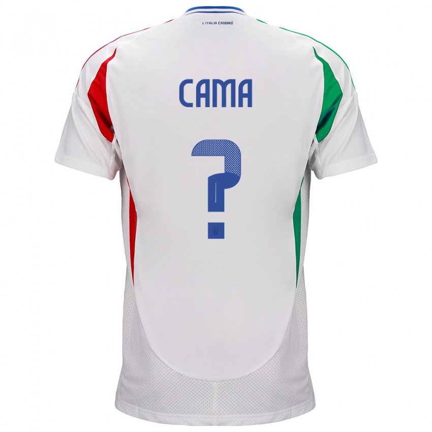 Bambino Maglia Italia Cristian Cama #0 Bianco Kit Gara Away 24-26 Maglietta