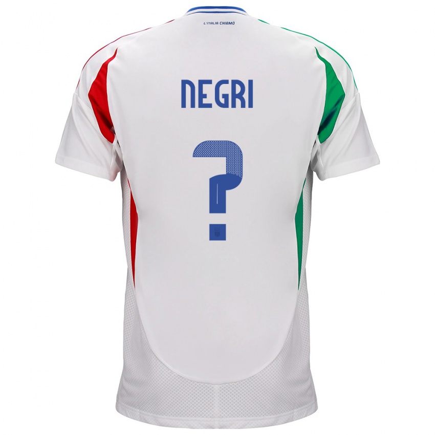 Bambino Maglia Italia Simone Negri #0 Bianco Kit Gara Away 24-26 Maglietta