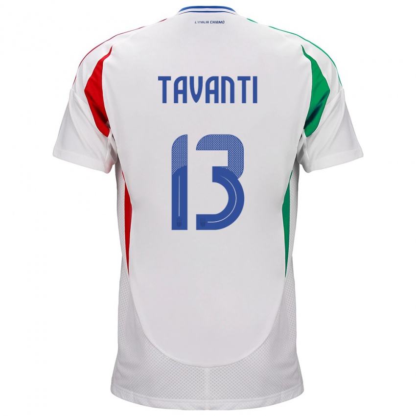 Bambino Maglia Italia Samuele Tavanti #13 Bianco Kit Gara Away 24-26 Maglietta