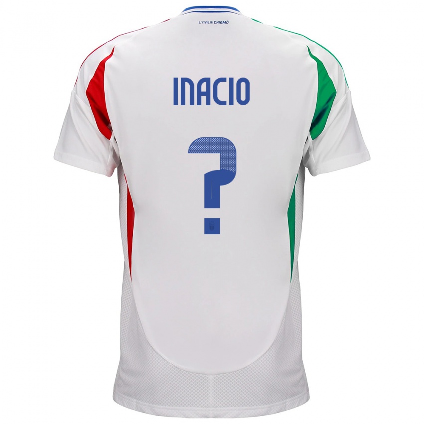 Bambino Maglia Italia Samuele Inacio #0 Bianco Kit Gara Away 24-26 Maglietta