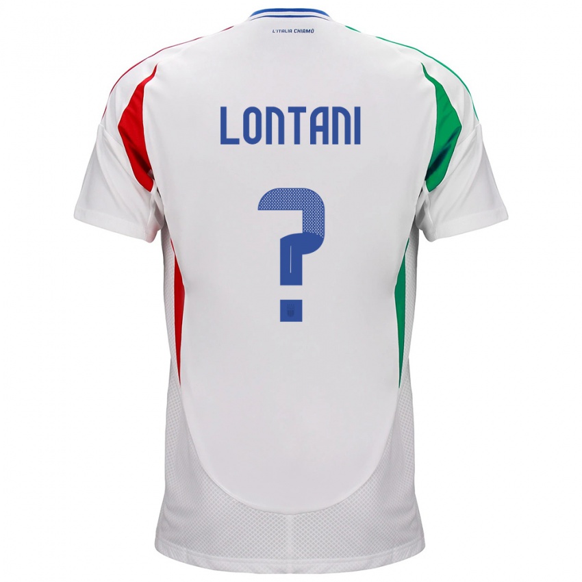 Bambino Maglia Italia Simone Lontani #0 Bianco Kit Gara Away 24-26 Maglietta