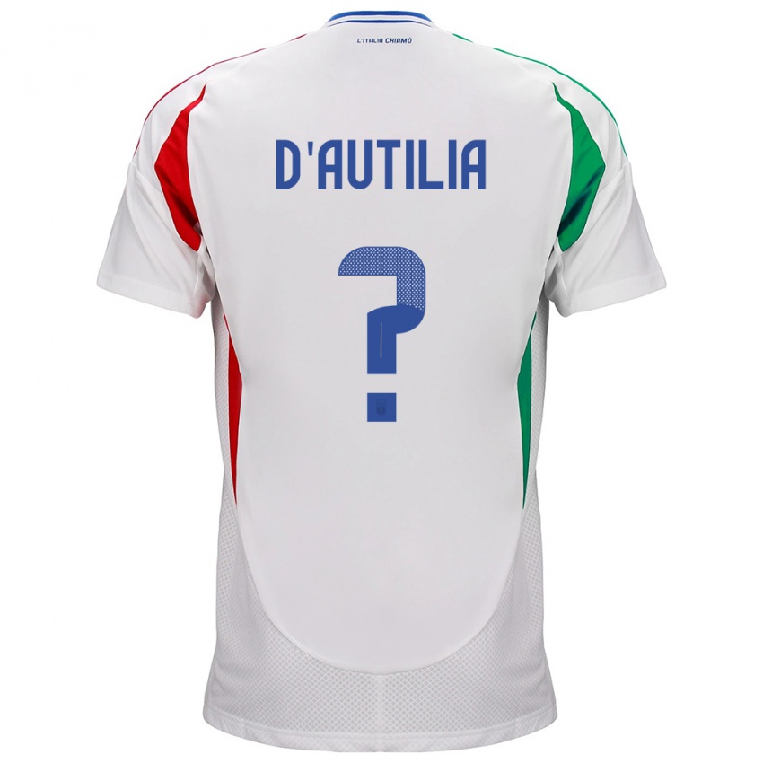 Bambino Maglia Italia Renato Widmer D’autilia #0 Bianco Kit Gara Away 24-26 Maglietta